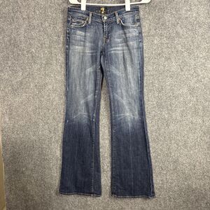 7 For All Mankind Jeans Womens Size 27 Blue Flare Boho Cowgirl Y2K